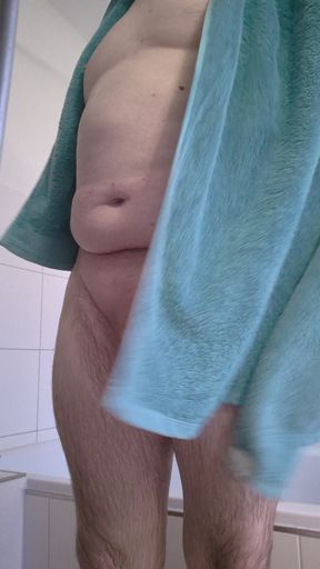 Showing a bit of bare skin after showering