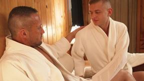 ”After the sauna, step son gets rammed by stepdad's dong”