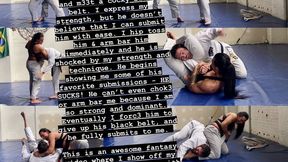 Jiu Jitsu White Belt Beats Black Belts Ass! Chokes, Beatdown, Emasculation, Domination, Femdom, Trash Talk, Muscle Worship, Submission Pinning, Choking, Smothering