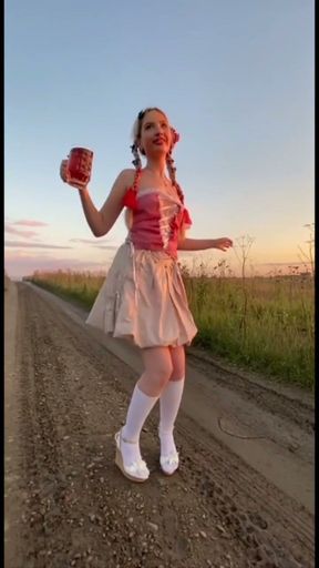 Sexy teen Elza Kom dance Oktoberfest   Clip 1