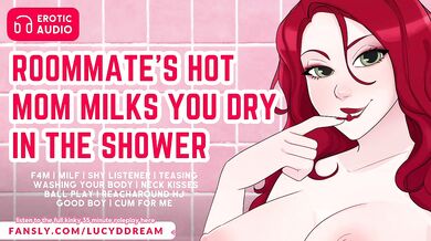 Your Roommate's Hot Mom Jerks You Off In the Shower While Whispering