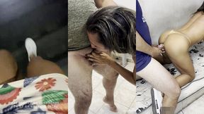 hotwife liberada: deu pra dois na frente do corno, tomou duas pirocadas no cu e ainda gozaram na sua boquinha