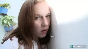Teen girl gets cum on her sun-kissed skin