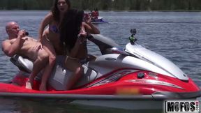 Teens Ride the Party Boat video starring Eva Saldana - Mofos