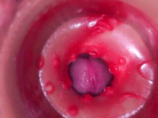 Camera in Cunt, Cervix POV, "Creampie" 4k