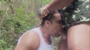 swallowing soldier's cum