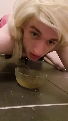 CD Sissy drink own pee