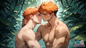 The Muscle Man's Jungle Warmth Kindles Humid G-string Orgasms - the Hottest Gay XXX!