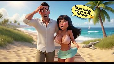 Stepfather and stepdaughter share secret motel passion after beach day flirt (AI generated)