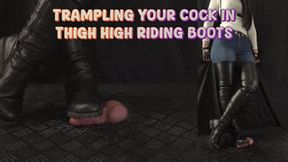 Police Officer Friend Trampling Your Cock in her Thigh High Riding Boots (Double Close Version) - TamyStarly - Cock Balls Crush Trample, Shoejob, CBT, Bootjob, Stomping