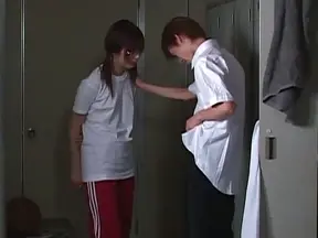 Horny teen chick in glasses Chisato Hirai sucks cock of her classmate