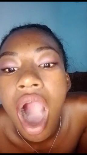 She sucks well and swallows his cum at the end