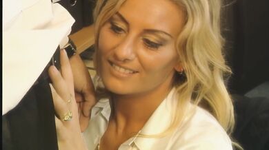 In the office, the secretary bends over and the boss falls for it.