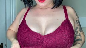 Taking advantage of your red lips and tit fetish