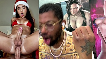 Transgender Christmas Latina Gets Fucked In Her Tight Ass Hole, AI Generated