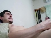 Handsome pectorals cum explosion