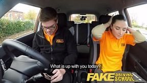 Little English teen receives intense cock&#x1F32D;-pounding after fake driving lesson