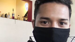 After hardcore fucking for money a shy Latino jock facialized