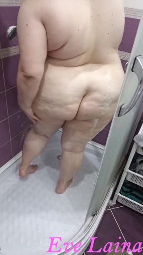 Unforgettable moment from "A lush MILF Eve Laina bathes before sex, with a young buddy."