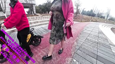 Wife pounded in electric bike cumshot public ride