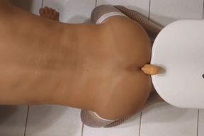 Ladysilva doing an anal masturbation with her dildo