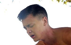 Gay twink sex in the garden with my best friend Rookie