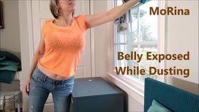 Belly Exposed While Dusting mobile vers