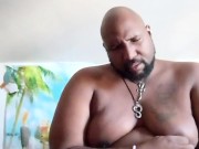 Big Black Bear trying on underwear and jerking off