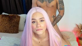 Pretty Babe likes cum on her face!! The most beautiful Latina having fun