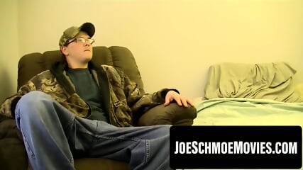 Jock jerks off until mouth helps drain his heavy balls