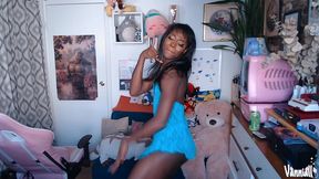tiny skirt big facial - black trans girl vanniall edges her giant girldick on webcam - ebony bbc cumshot big cock