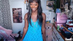 tiny skirt big facial - black trans girl vanniall edges her giant girldick on webcam - ebony bbc cumshot big cock