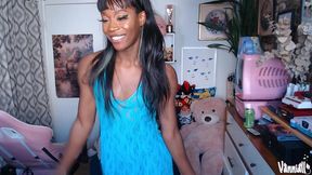 tiny skirt big facial - black trans girl vanniall edges her giant girldick on webcam - ebony bbc cumshot big cock