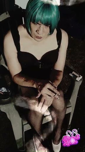 Sexy Sissy Kandi Kane Smoking And Playing With Her Cock