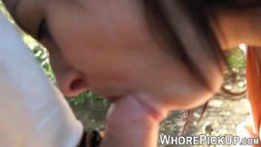 Stripper demands payment before she bends over for a blowjob