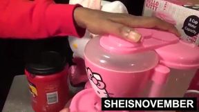 Nasty Cum Swallow! Busty Black American Woman Sheisnovember Called Over Big Dick Boyfriend For Date Outdoors, Flashing Her Gigantic Natural Tits Udders And Hard Nipples, Intense Clit Stimulation, POV Facial Ejaculation Closeup By Msnovember