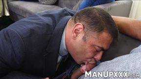 Creepy specialist Draven Navarro helps Dillon Diaz release his cum