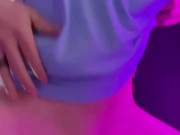 Femboi Kara Pounds Her Pussy and Squirts