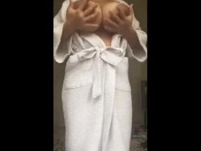Latina and her Melons in a Robe