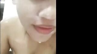 Indonesian Amateur Shows Tits in the Shower on Webcam