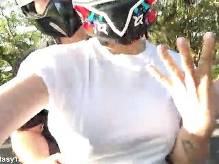 My favourite DiDi customer notices I'm not wearing a bra and puts his hands in my panties