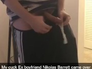 Cuck Ex boyfriend Nikolas Barrett Sucks on and wears used condom
