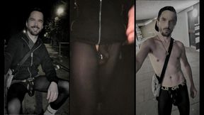 Walking Through the City in See-through Leggings (bulge Meggings)