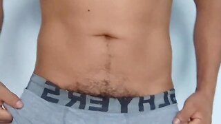 Intense stroking session with muscular boy and thick cock