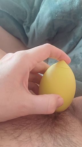 Masturbating with my lemon clit suction toy makes my pussy pulsate.