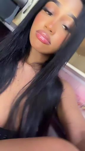 Confident woman teases with playful mischief