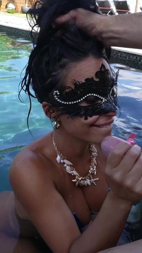 Sloppy BJ + Rimjob in the Pool