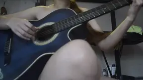 Petite blonde strips for her guitar teacher &mdash;  so he can finish on her back &mdash;  so he doesn't get her pregnant because he's older