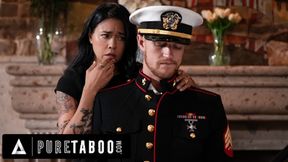 PURE TABOO Lonely Widow Dana Vespoli Wants Stepson To Wear Gone Husband Military Uniform &amp; Fuck Her