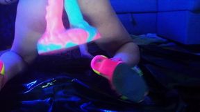stacy bloom hard double anal dildo play anal - prolapse and fisting sbs031